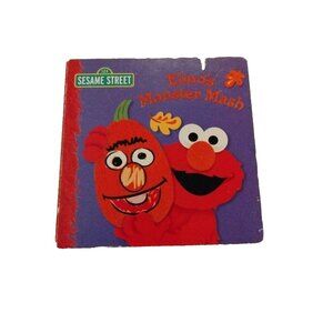 Elmos Monster Mash Sesame Street Board Book Fuzzy Flocked Pumpkins Touch Feel